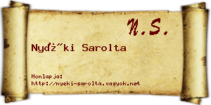 Nyéki Sarolta névjegykártya